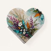 Farbenfrohe Blüte auf Aquamarinem blauen Beige *Pe Notizblock (Vorderseite)