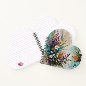 Farbenfrohe Blüte auf Aquamarinem blauen Beige *Pe Notizblock (Innenseite)