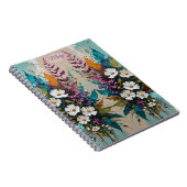 Farbenfrohe Blüte auf Aquamarinem blauen Beige *Pe Notizblock (Rechte Seite)