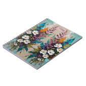 Farbenfrohe Blüte auf Aquamarinem blauen Beige *Pe Notizblock (Linke Seite)