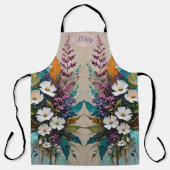 Farbenfrohe Blüte auf Aquamarinem blauen Beige Schürze (Vorderseite)