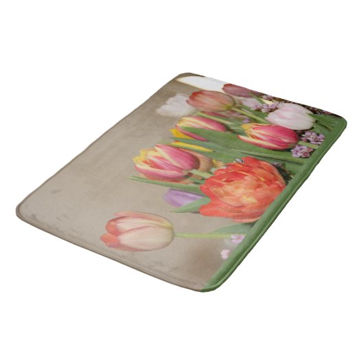 Farbenfrohe Blüte Badematte (Schrägansicht)