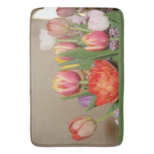 Farbenfrohe Blüte Badematte (Vorderseite Vertikal)