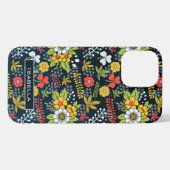 Farbenfrohe Blüte Blumenmuster personalisierter Na iPhone Hülle (Rückseite (Horizontal))