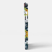 Farbenfrohe Blüte Blumenmuster personalisierter Na iPhone Hülle (Linke Seite)
