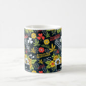 Farbenfrohe Blüte Blumenmuster personalisierter Na Kaffeetasse (Mittel)