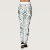 Farbenfrohe Blüte Blumenmuster personalisierter Na Leggings (Rückseite)