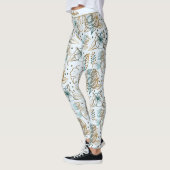 Farbenfrohe Blüte Blumenmuster personalisierter Na Leggings (Links)