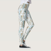 Farbenfrohe Blüte Blumenmuster personalisierter Na Leggings (Rechts)
