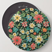 Farbenfrohe Blüte/Frühling Button (Vorne & Hinten)