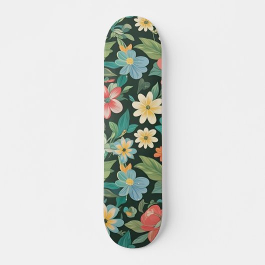 Farbenfrohe Blüte/Frühling Skateboard (Vorne)