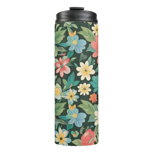 Farbenfrohe Blüte/Frühling Thermosbecher (Vorderseite)
