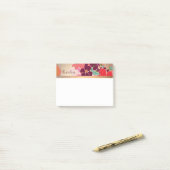 Farbenfrohe Blüte, goldene Elegante Mode Personali Post-it Klebezettel (Auf Schreibtisch)