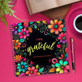 Farbenfrohe Blüte Ich bin dankbar Dankesblatt Notizblock