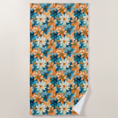 Farbenfrohe Blüte mit blau, orange und gelber Strö Strandtuch (Vorderseite)