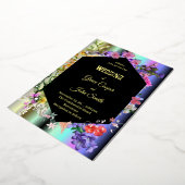 Farbenfrohe Blüte mit geometrischer Grenze Folieneinladung (Gedreht)