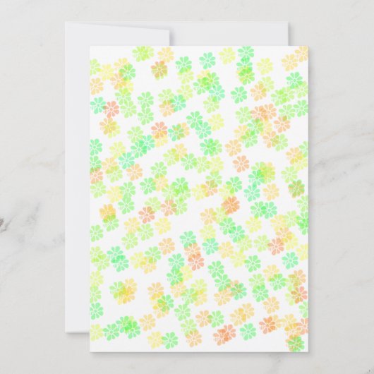 Farbenfrohe Blüte mit rosa und gelber Babydusche Einladung (Rückseite)