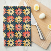 Farbenfrohe Blüte mit roter, orangefarbener Blume Geschirrtuch (Viertel Falte)