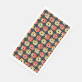 Farbenfrohe Blüte mit roter, orangefarbener Blume Serviette (Ecke)