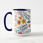 Farbenfrohe Blüte Moderne botanische Blume Tasse (Links)