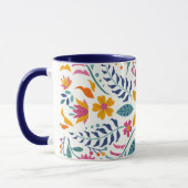 Farbenfrohe Blüte Moderne botanische Blume Tasse (Links)