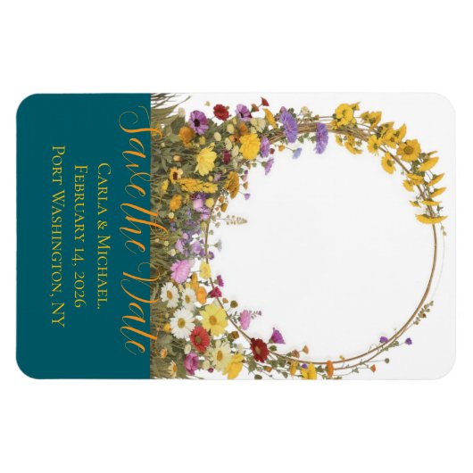 Farbenfrohe Blüte Speichern Sie das Datumsfenster Magnet (Horizontal)