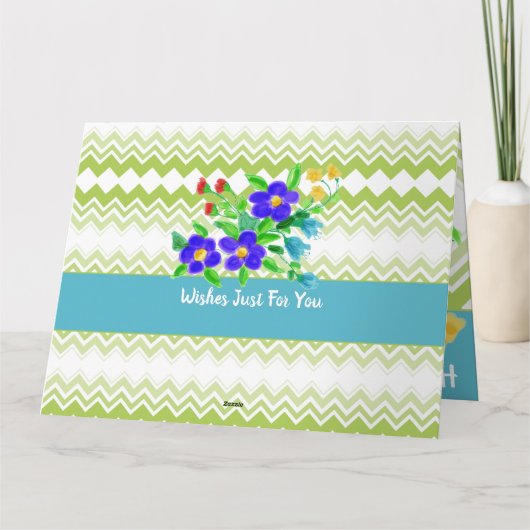 Farbenfrohe Blüte und Muster Karte (Rückseite)