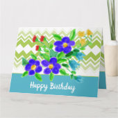 Farbenfrohe Blüte und Muster Karte (Vorderseite)