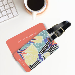 Farbenfrohe Blüte von E.A. Séguy Personalisiert Gepäckanhänger