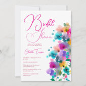 Farbenfrohe Blüten Bridal Bash Einladung (Vorderseite)