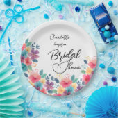 Farbenfrohe Blüten Bridal Bash Pappteller (Party)