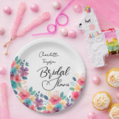 Farbenfrohe Blüten Bridal Bash Pappteller (Party)