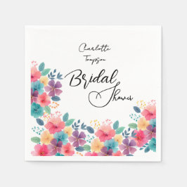 Farbenfrohe Blüten Bridal Bash Serviette