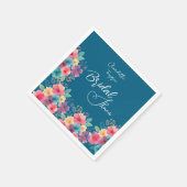 Farbenfrohe Blüten Bridal Bash Serviette (Ecke)