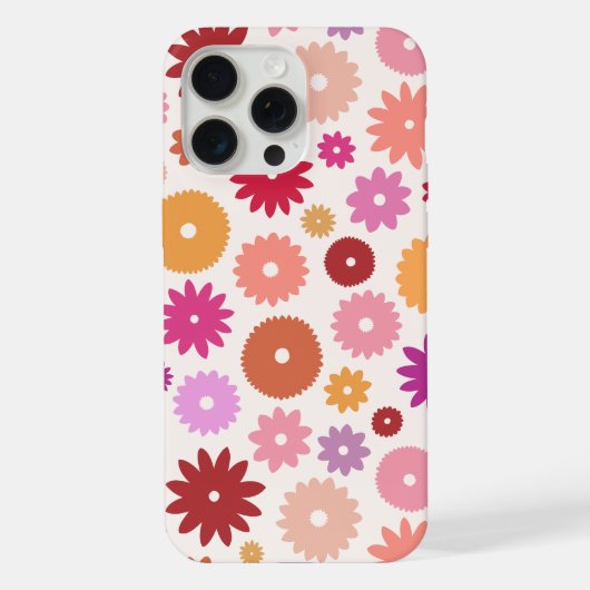 Farbenfrohe Blüten großes Muster iPhone Hülle (Rückseite)