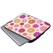 Farbenfrohe Blüten Großes Muster Laptopschutzhülle (Vorne Knopf)