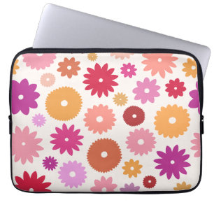 Farbenfrohe Blüten Großes Muster Laptopschutzhülle