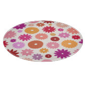 Farbenfrohe Blüten Großes Muster Schneidebrett (Ecke)