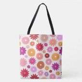 Farbenfrohe Blüten Großes Muster Tasche (Vorderseite)