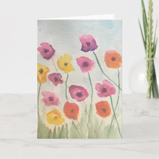 Farbenfrohe Blüten Grußkarte 3 Karte (Vorderseite)