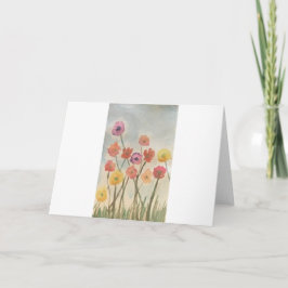 Farbenfrohe Blüten Grußkarte 3 Karte