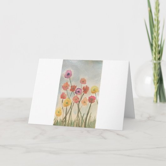 Farbenfrohe Blüten Grußkarte 3 Karte (Vorderseite)