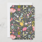 Farbenfrohe Blüten im Kopfbrett während der Probe Einladung (Rückseite)