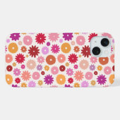 Farbenfrohe Blüten Wiederholungsmuster iPhone Hülle (Rückseite (Horizontal))