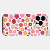 Farbenfrohe Blüten Wiederholungsmuster iPhone Hülle (Rückseite (Horizontal))