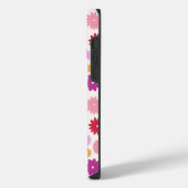 Farbenfrohe Blüten Wiederholungsmuster iPhone Hülle (Linke Seite)