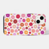 Farbenfrohe Blüten Wiederholungsmuster iPhone Hülle (Rückseite (Horizontal))