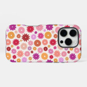 Farbenfrohe Blüten Wiederholungsmuster iPhone Hülle (Rückseite (Horizontal))