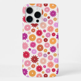 Farbenfrohe Blüten Wiederholungsmuster iPhone 16 Pro Max Hülle