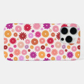 Farbenfrohe Blüten Wiederholungsmuster iPhone Hülle (Rückseite (Horizontal))